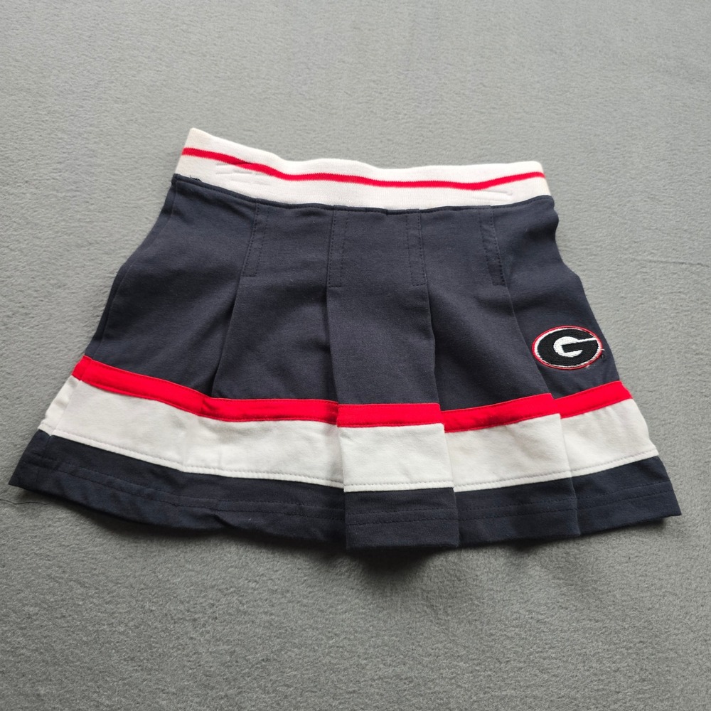 Red Oak Georgia Bulldogs Toddler Cheerleader Pleated Skirt Black Red 24M